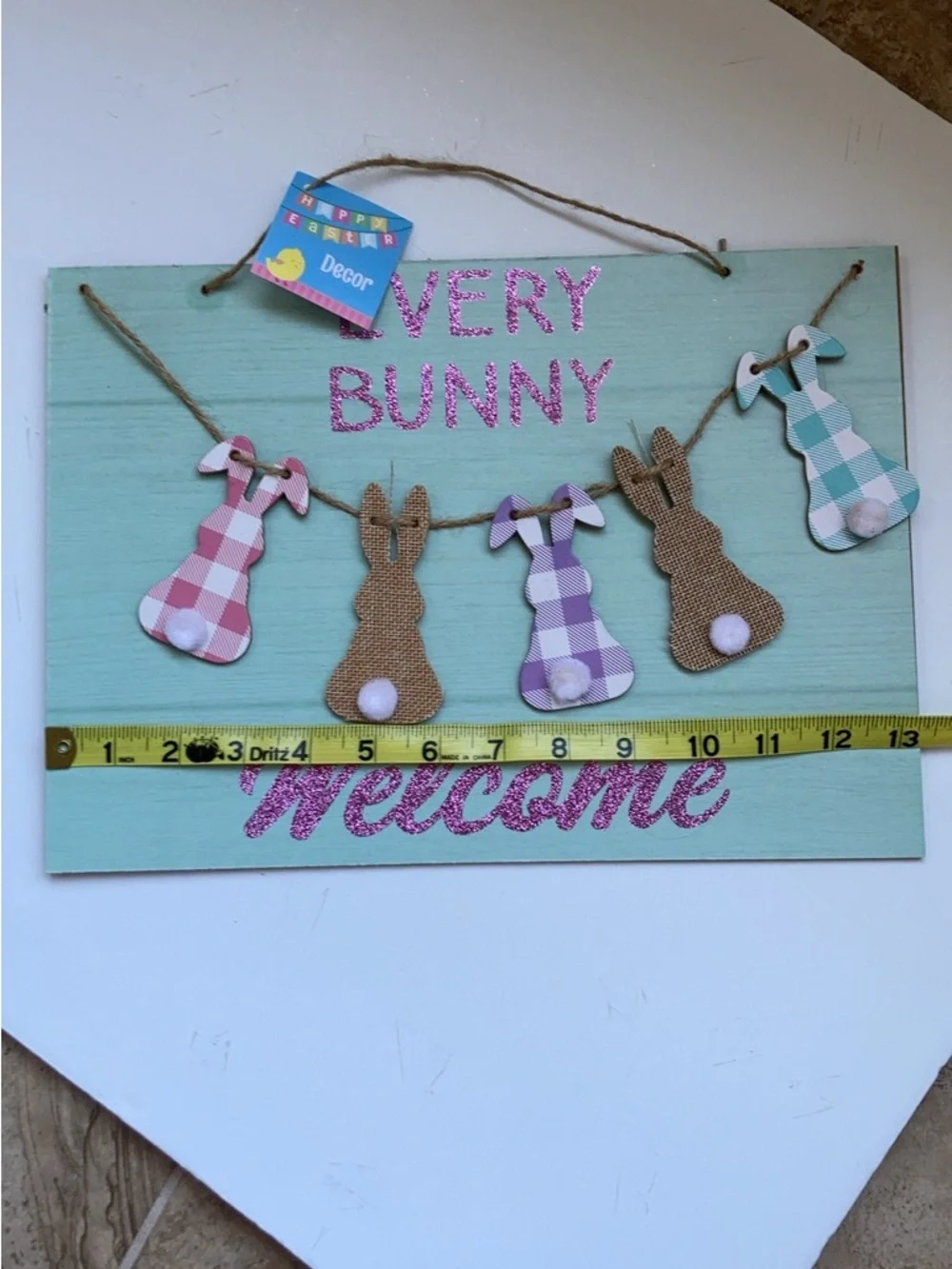 Every bunny welcome Easter spring front door sign decor art NEW 3-d Shabby chic - Picture 7 of 11